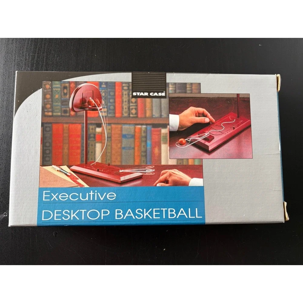 Executive Basketball Desktop Basketball Court Game by Star Case New Brown Wood